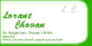 lorant chovan business card