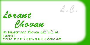 lorant chovan business card